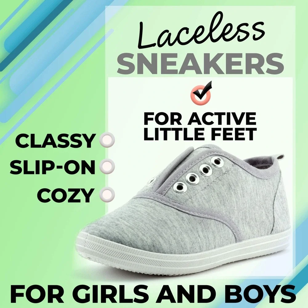 Little Girl‎ Canvas Sneakers by ZOOGS Heather Gray Size 2 New With Tags